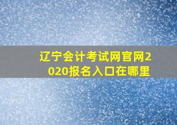 辽宁会计考试网官网2020报名入口在哪里