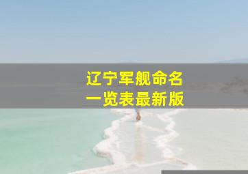 辽宁军舰命名一览表最新版