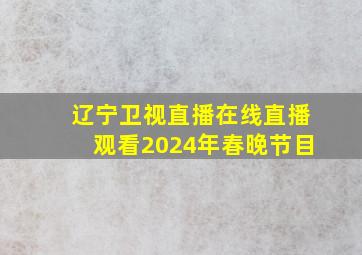 辽宁卫视直播在线直播观看2024年春晚节目