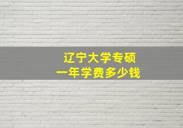 辽宁大学专硕一年学费多少钱