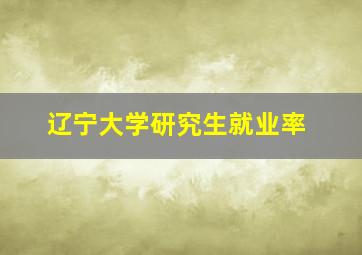 辽宁大学研究生就业率