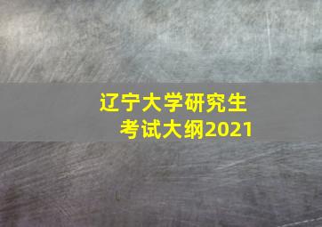 辽宁大学研究生考试大纲2021