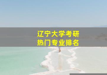 辽宁大学考研热门专业排名