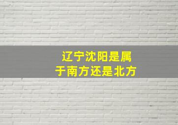 辽宁沈阳是属于南方还是北方