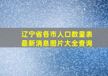 辽宁省各市人口数量表最新消息图片大全查询