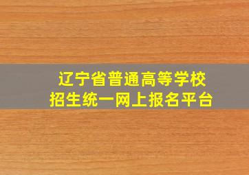 辽宁省普通高等学校招生统一网上报名平台