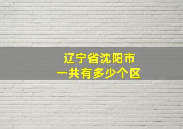 辽宁省沈阳市一共有多少个区