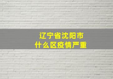 辽宁省沈阳市什么区疫情严重