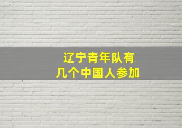 辽宁青年队有几个中国人参加