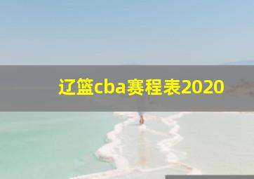 辽篮cba赛程表2020