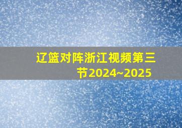 辽篮对阵浙江视频第三节2024~2025