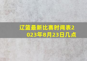 辽篮最新比赛时间表2023年8月23日几点