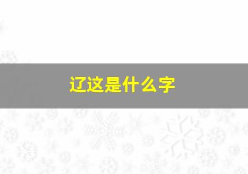 辽这是什么字