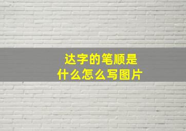 达字的笔顺是什么怎么写图片