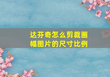 达芬奇怎么剪裁画幅图片的尺寸比例