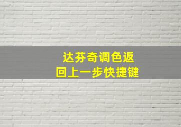 达芬奇调色返回上一步快捷键