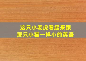 这只小老虎看起来跟那只小猫一样小的英语