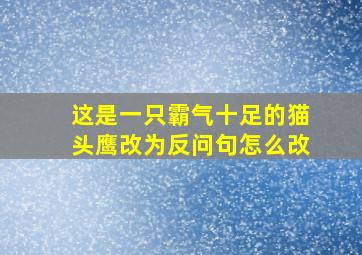 这是一只霸气十足的猫头鹰改为反问句怎么改