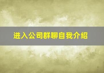 进入公司群聊自我介绍