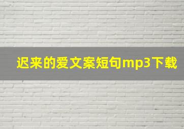 迟来的爱文案短句mp3下载