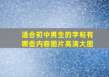 适合初中男生的字帖有哪些内容图片高清大图