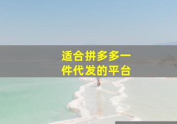 适合拼多多一件代发的平台