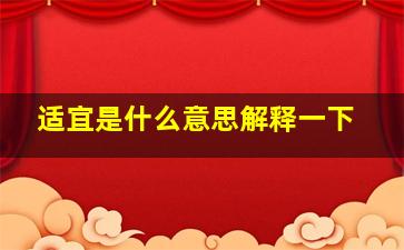 适宜是什么意思解释一下