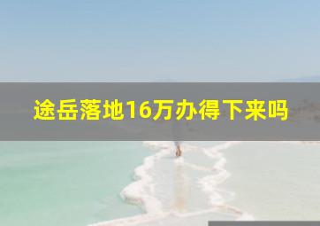 途岳落地16万办得下来吗