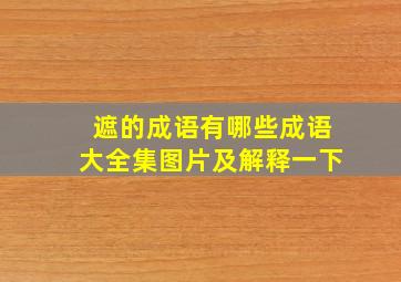 遮的成语有哪些成语大全集图片及解释一下