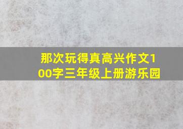 那次玩得真高兴作文100字三年级上册游乐园