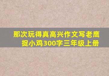 那次玩得真高兴作文写老鹰捉小鸡300字三年级上册