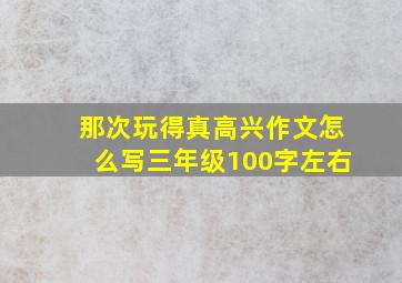 那次玩得真高兴作文怎么写三年级100字左右