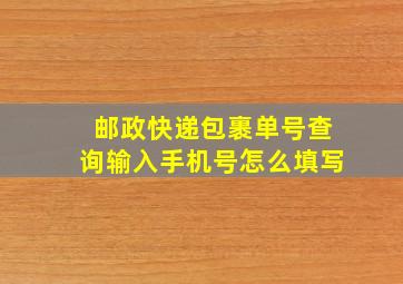 邮政快递包裹单号查询输入手机号怎么填写