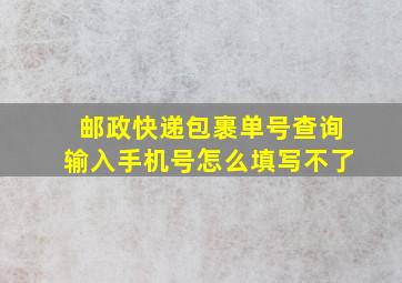 邮政快递包裹单号查询输入手机号怎么填写不了