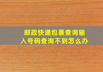 邮政快递包裹查询输入号码查询不到怎么办