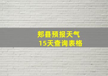 郏县预报天气15天查询表格