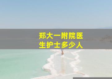 郑大一附院医生护士多少人