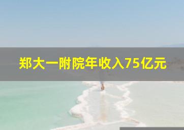 郑大一附院年收入75亿元