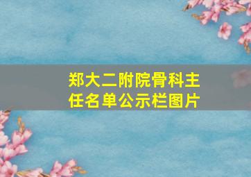 郑大二附院骨科主任名单公示栏图片