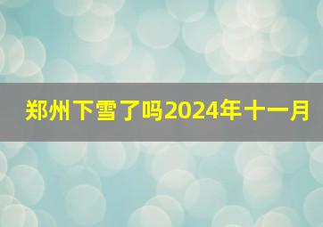 郑州下雪了吗2024年十一月