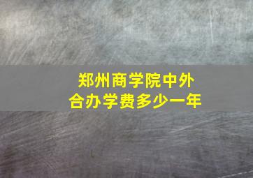 郑州商学院中外合办学费多少一年