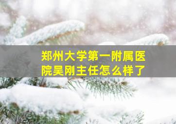 郑州大学第一附属医院吴刚主任怎么样了