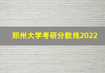 郑州大学考研分数线2022