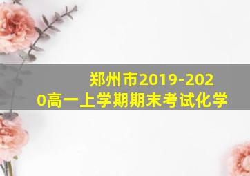 郑州市2019-2020高一上学期期末考试化学