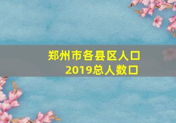 郑州市各县区人口2019总人数口