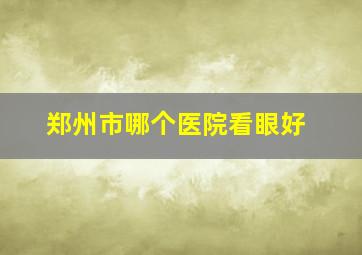 郑州市哪个医院看眼好