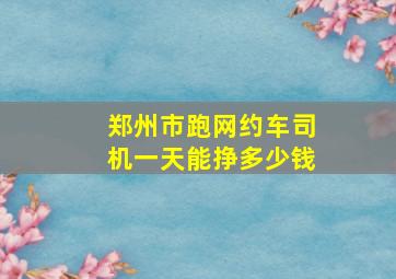 郑州市跑网约车司机一天能挣多少钱