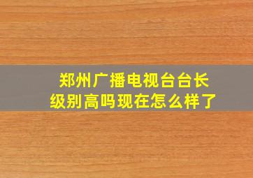 郑州广播电视台台长级别高吗现在怎么样了