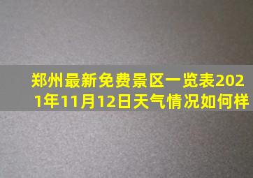 郑州最新免费景区一览表2021年11月12日天气情况如何样