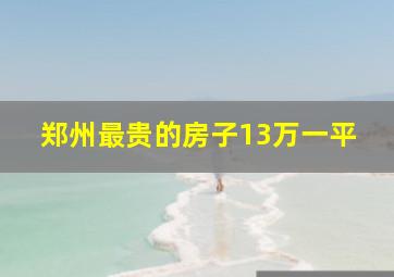 郑州最贵的房子13万一平